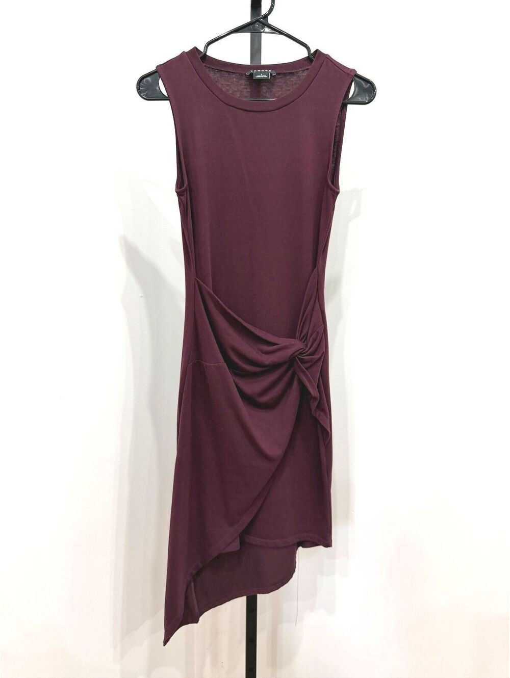 Trouvé Women's Sleeveless Asymmetric Knot Dress in Burgundy Size S